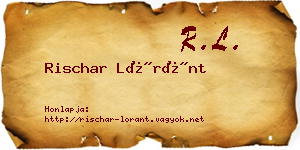 Rischar Lóránt névjegykártya